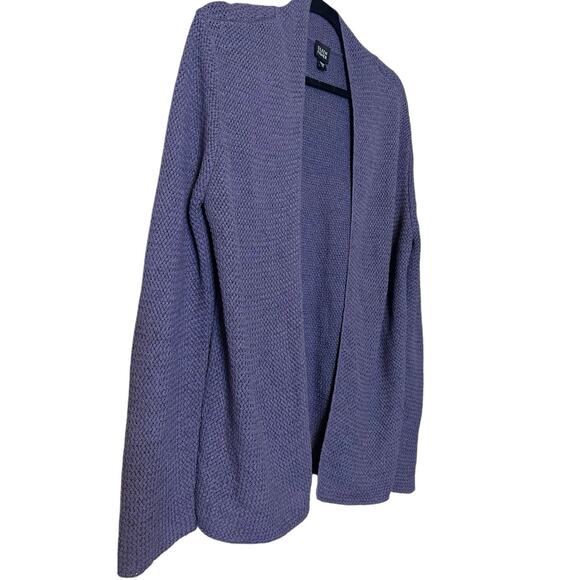 Eileen Fisher Sweater Cardigan Womens Open Front Purple Silk Knit XL - Picture 2 of 5
